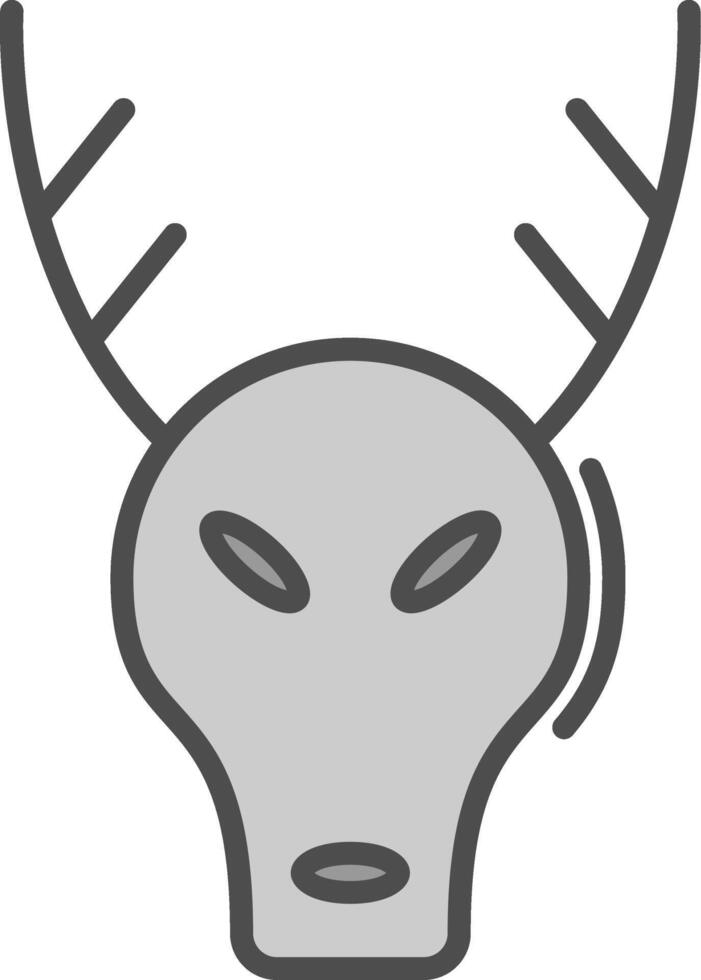 Stag Line Filled Greyscale Icon Design vector