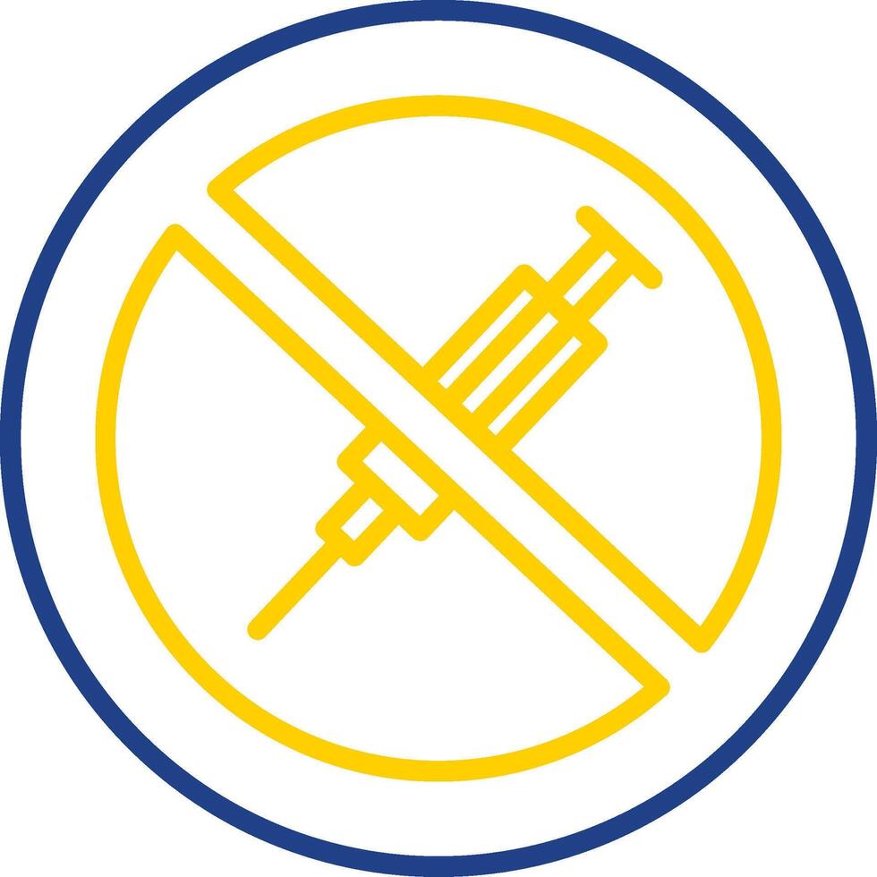 No Needle Line Two Colour Icon Design vector