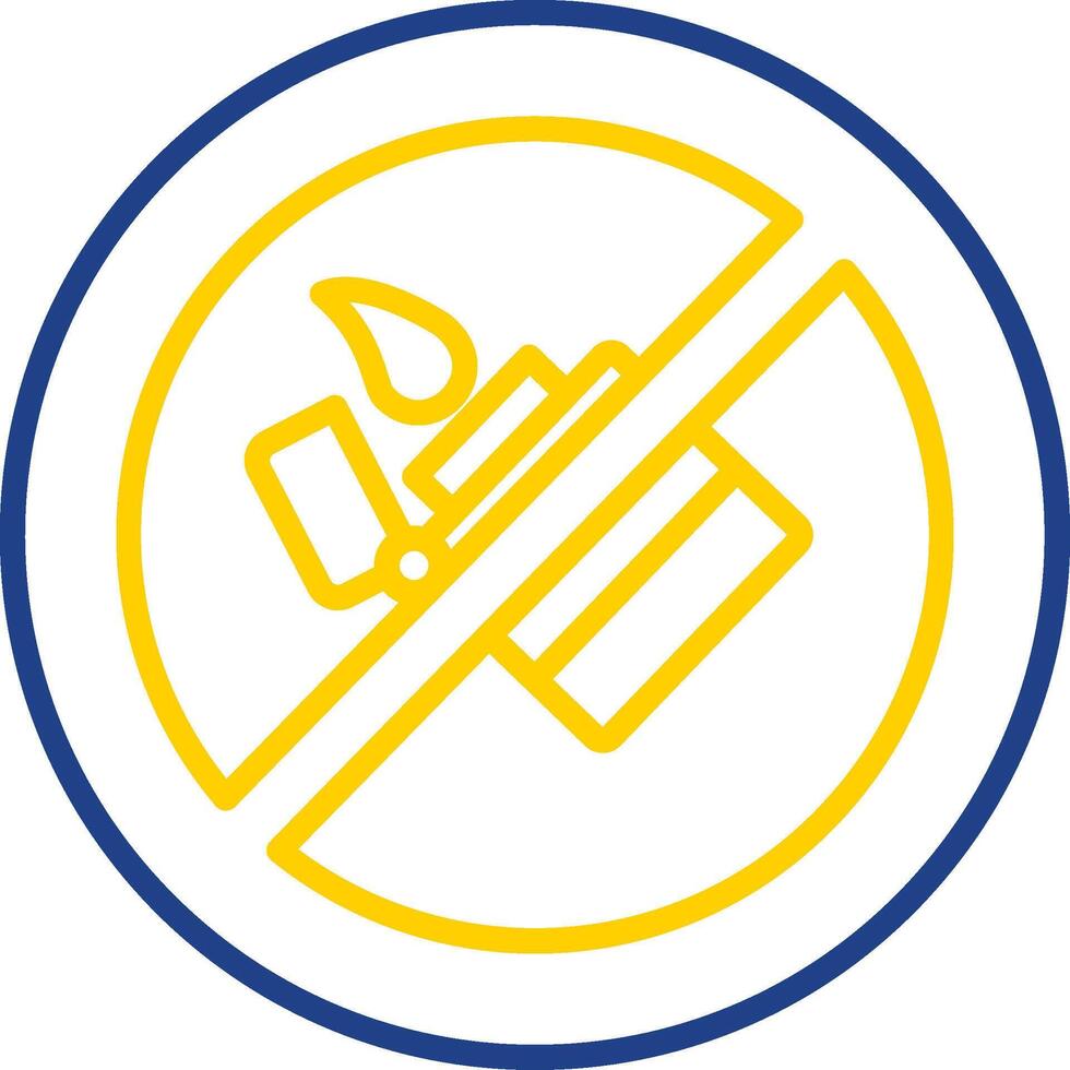 No Lighter Line Two Colour Icon Design vector