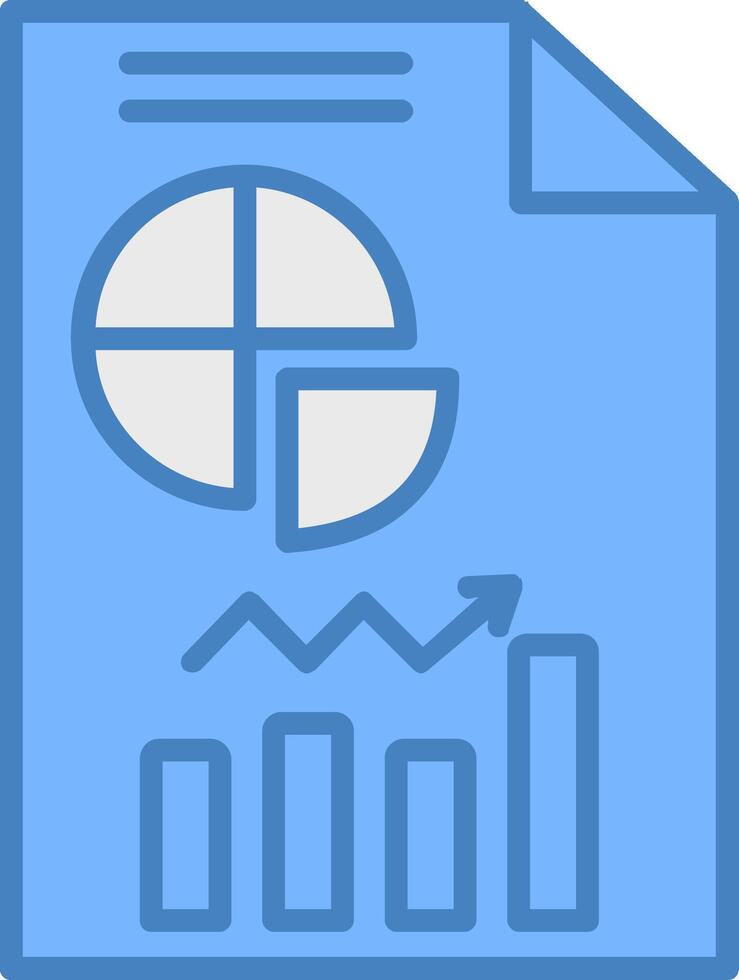 Analytics Line Filled Blue Icon vector