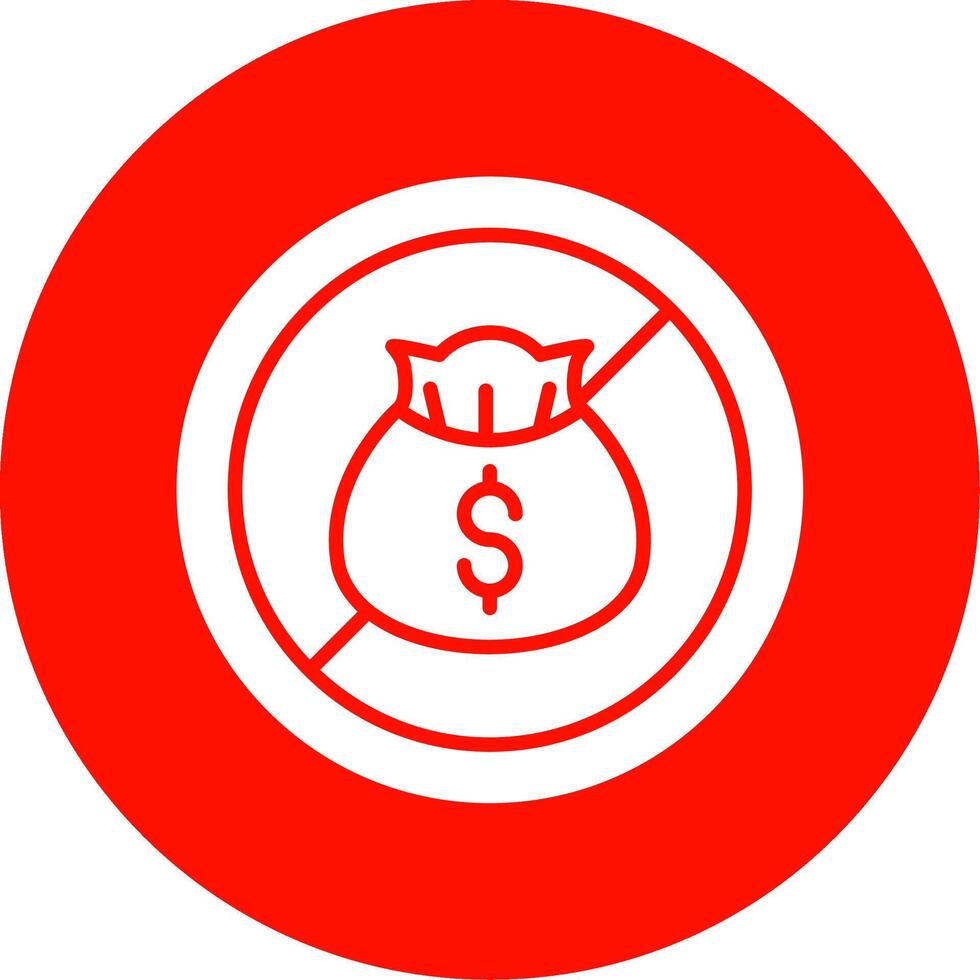 No Money Multi Color Circle Icon vector