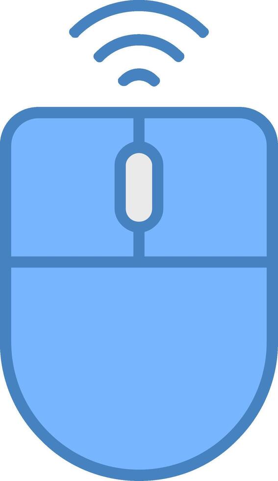 Wireless Mouse Line Filled Blue Icon vector