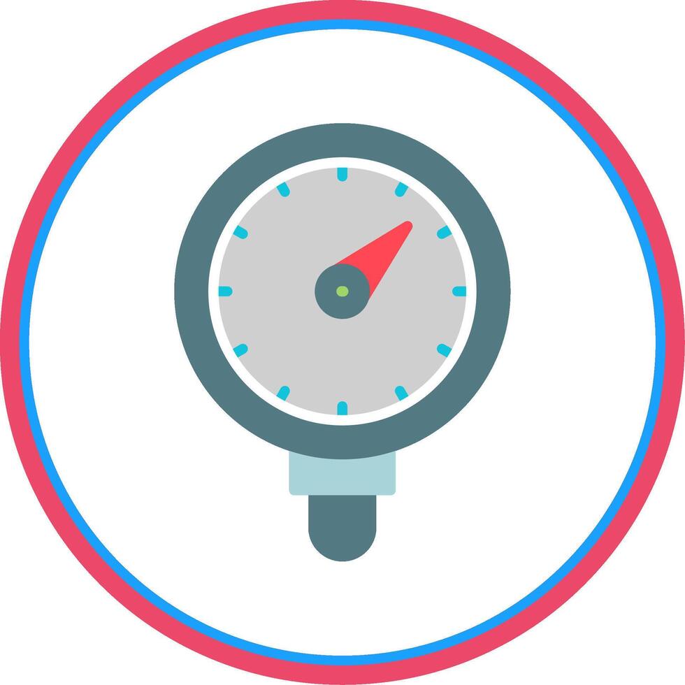 Pressure Gauge Flat Circle Icon vector