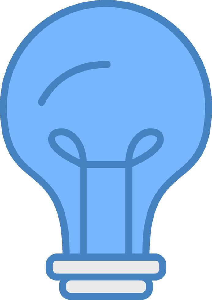 Light Bulb Line Filled Blue Icon vector