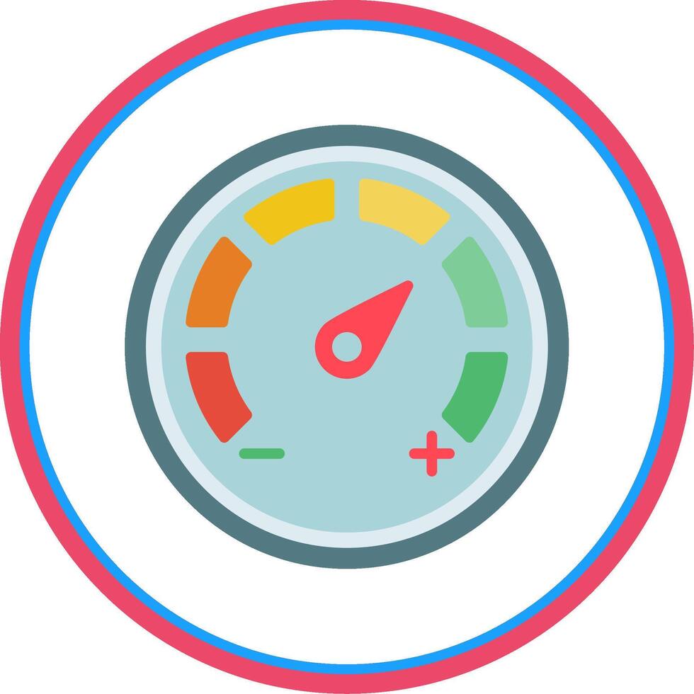 Gauges Dial Flat Circle Icon vector