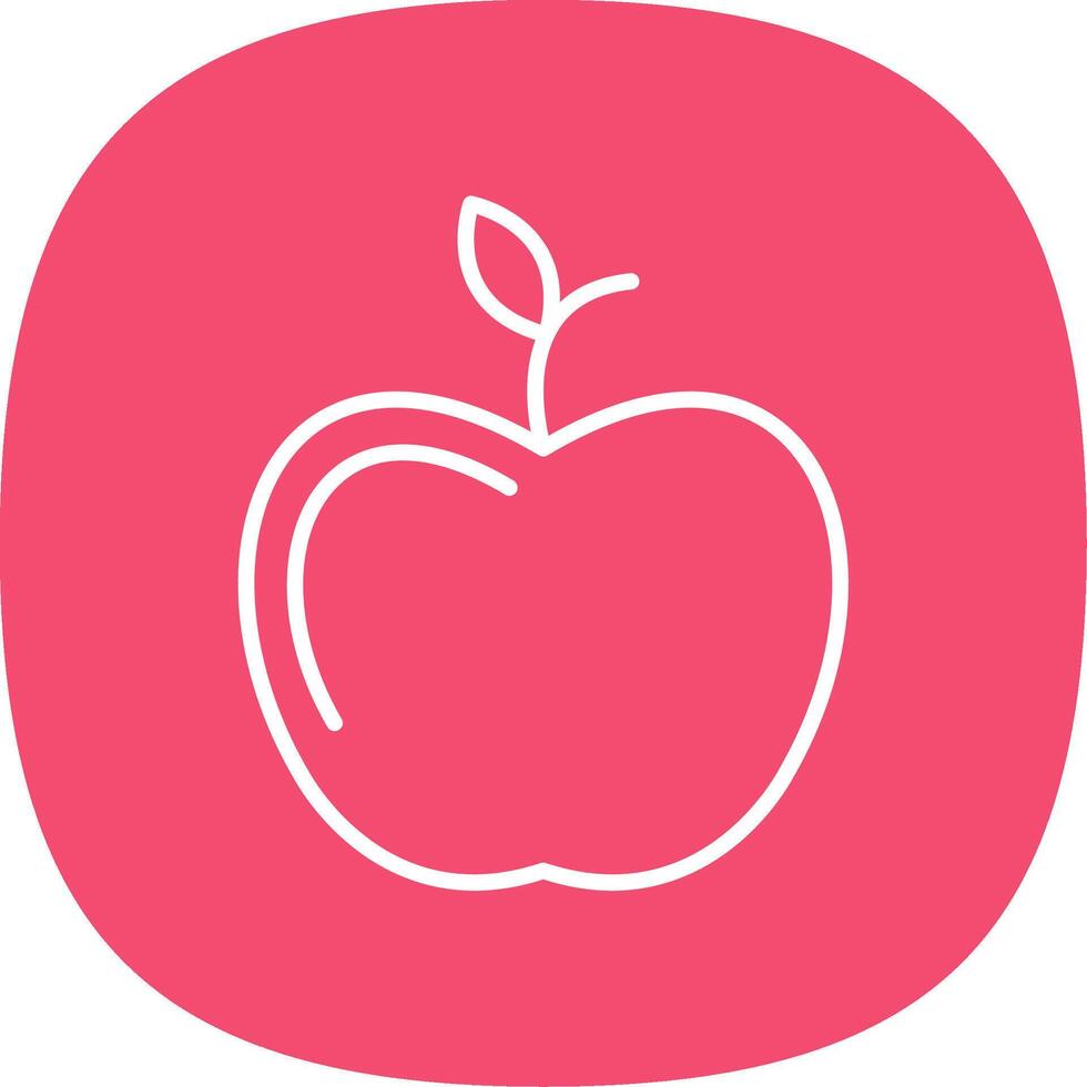 manzana línea curva icono diseño vector