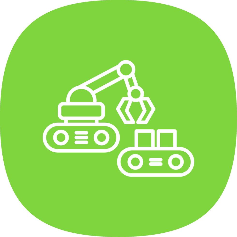 Robotic Produce Sorting Line Curve Icon Design vector