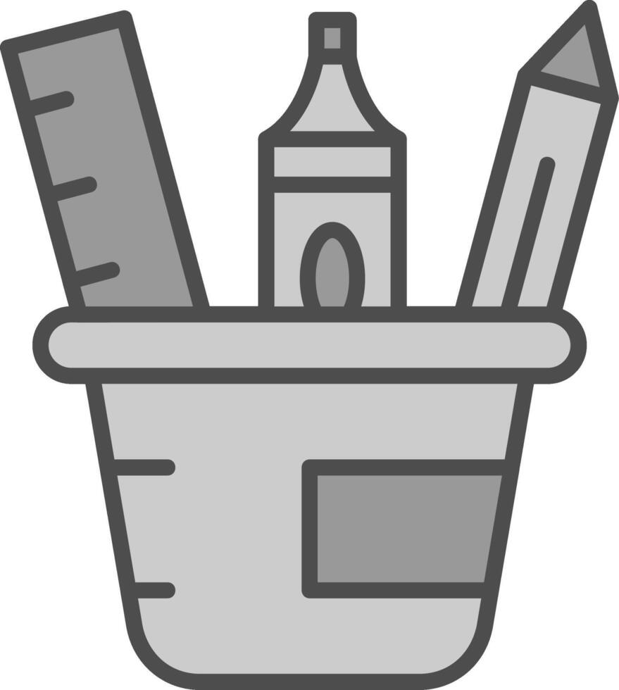 Pencil Case Line Filled Greyscale Icon Design vector