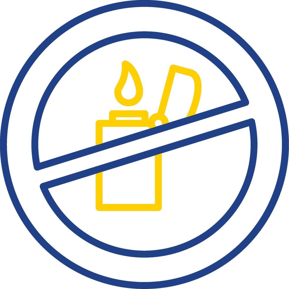 No Lighter Line Two Colour Icon Design vector