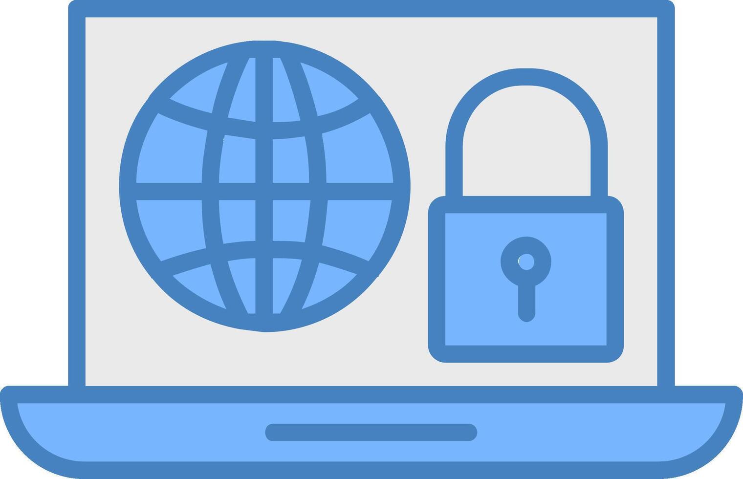 Internet Security Line Filled Blue Icon vector