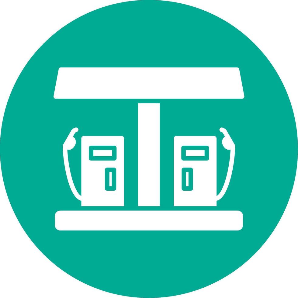 Gas Station Multi Color Circle Icon vector