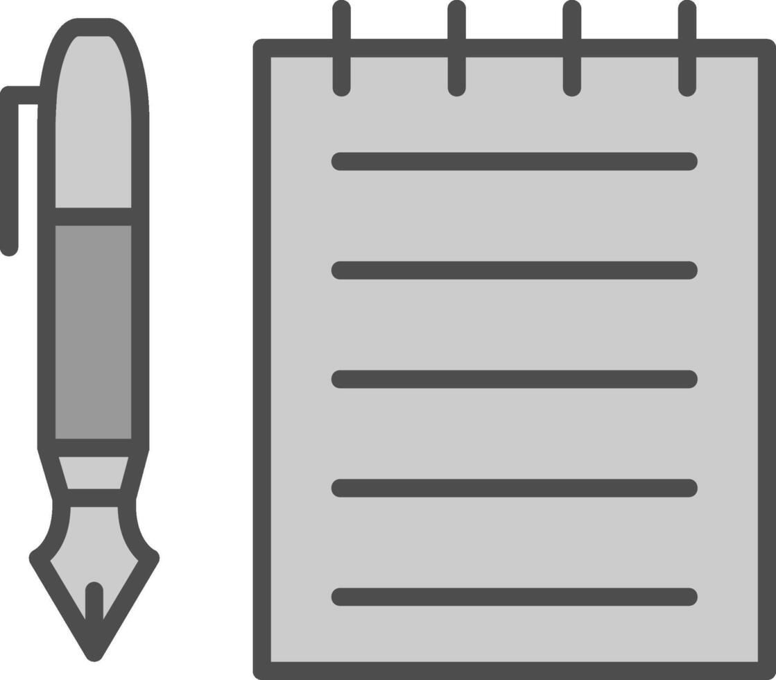 Notes Line Filled Greyscale Icon Design vector