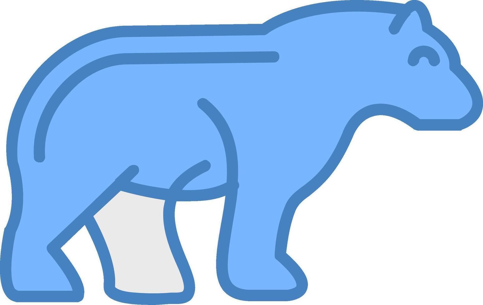 Bear Line Filled Blue Icon vector