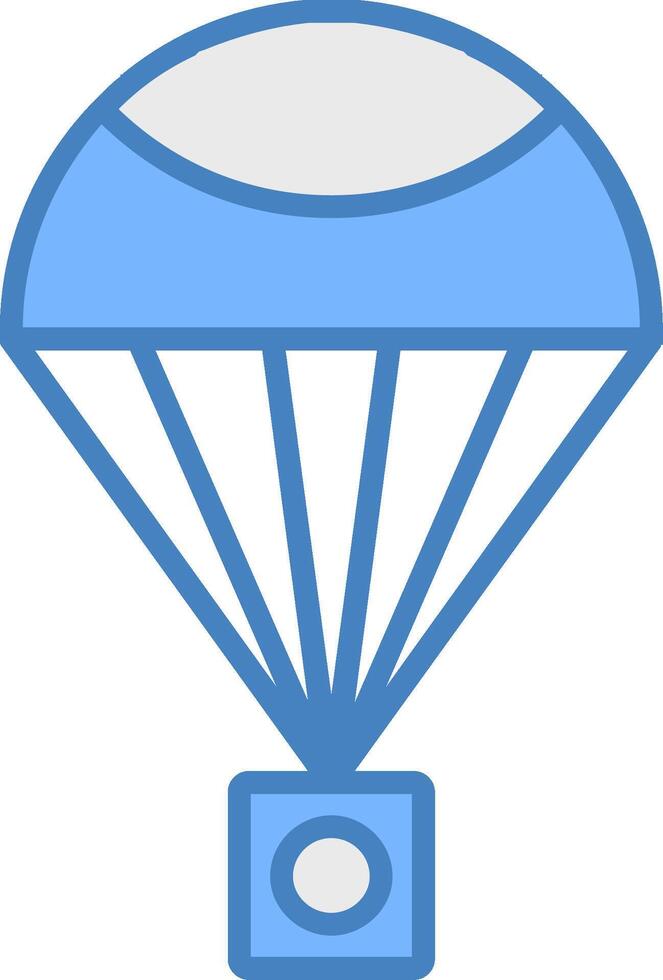 Parachute Line Filled Blue Icon vector