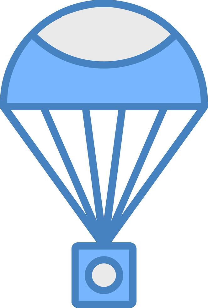 Parachute Line Filled Blue Icon vector