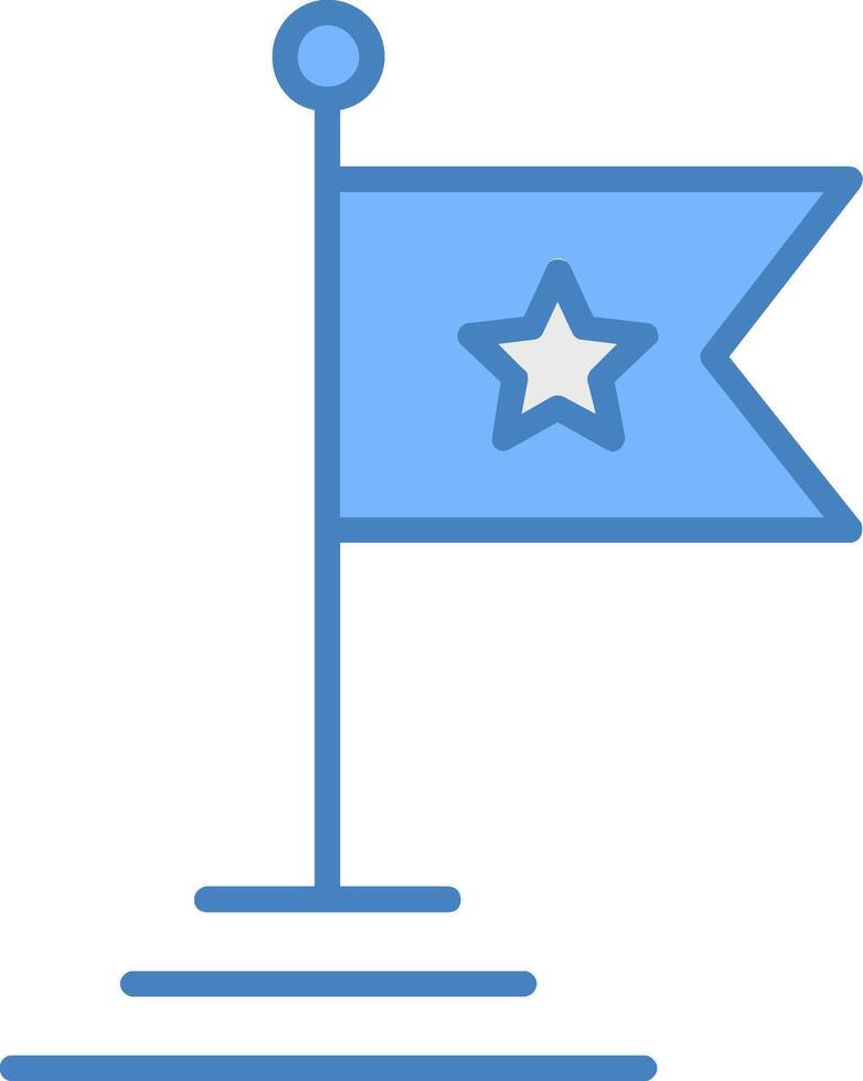 Flag Line Filled Blue Icon vector