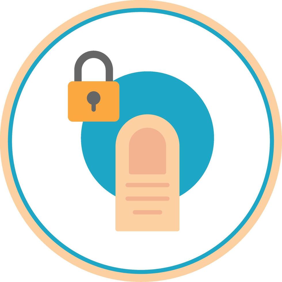 Touch Lock Flat Circle Icon vector