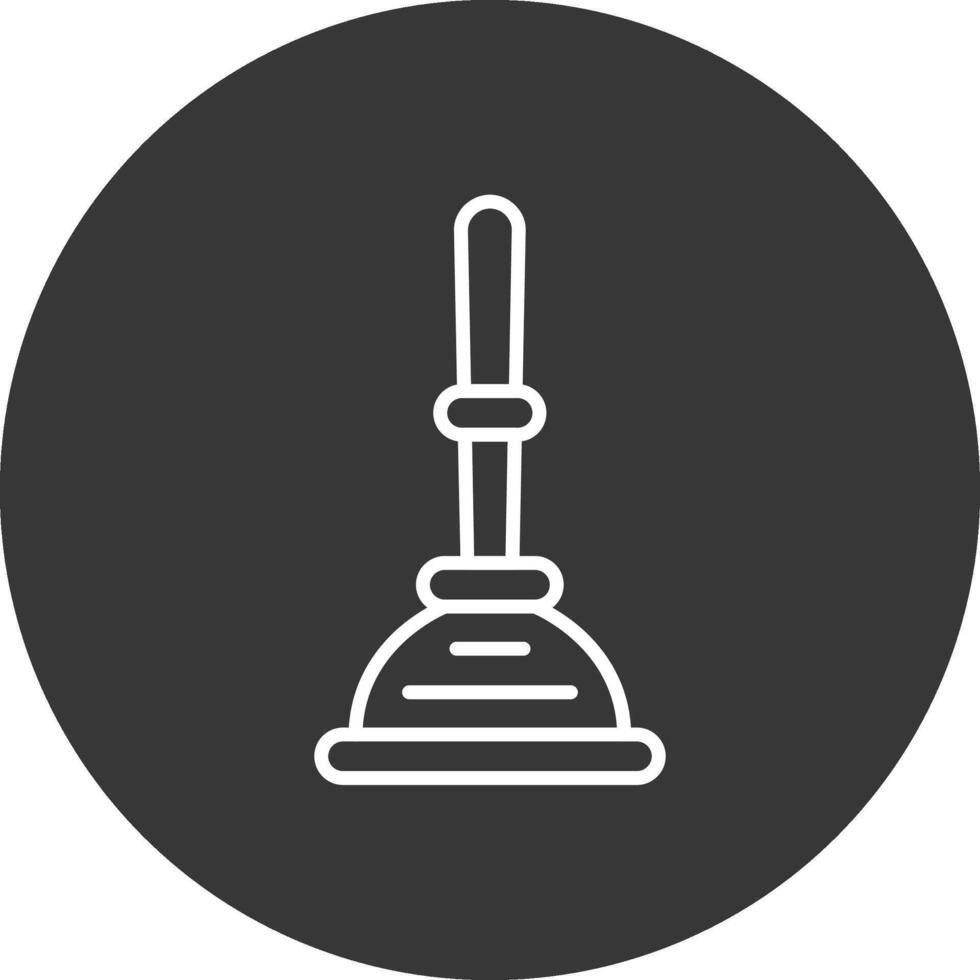Plunger Line Inverted Icon Design vector