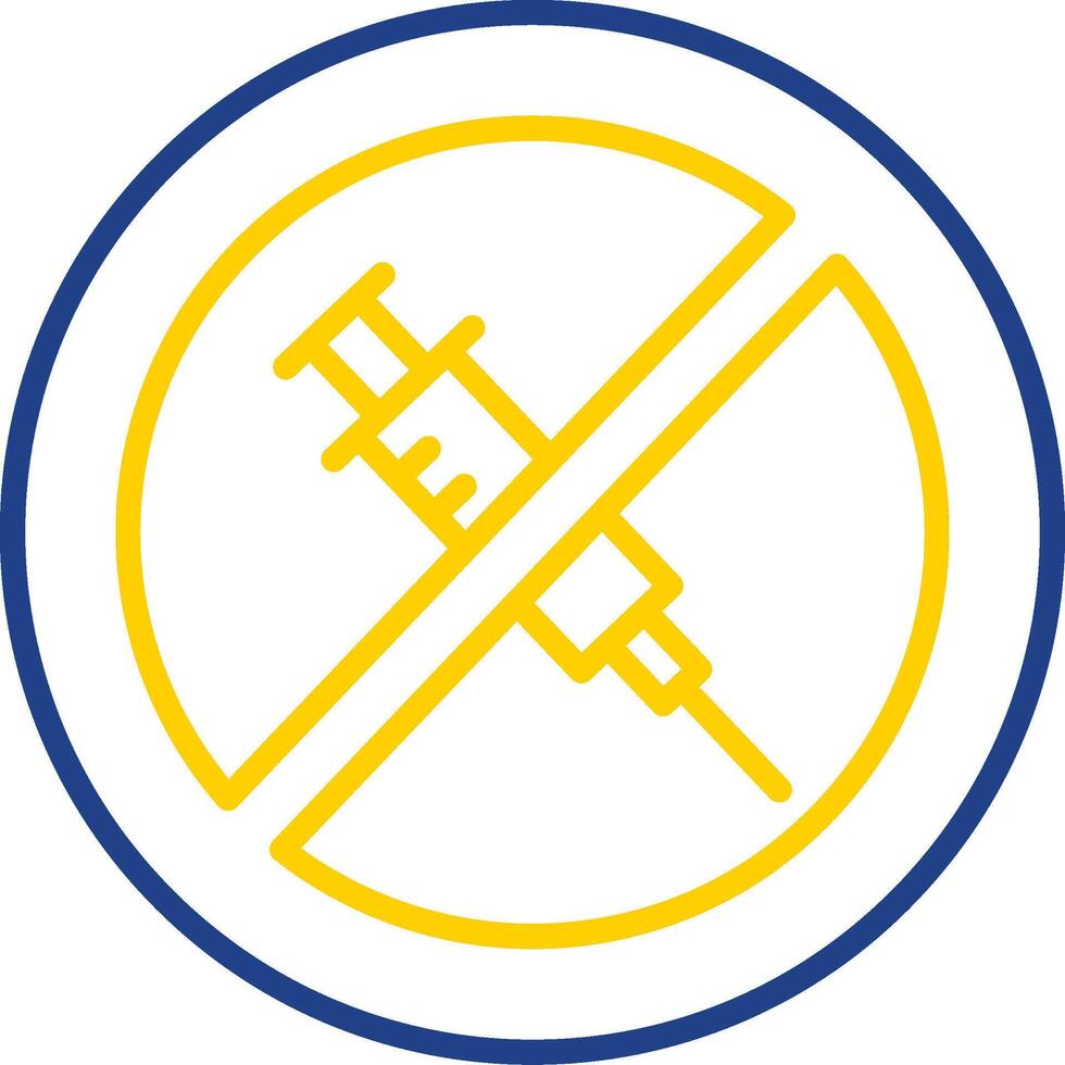 No Needle Line Two Colour Icon Design vector