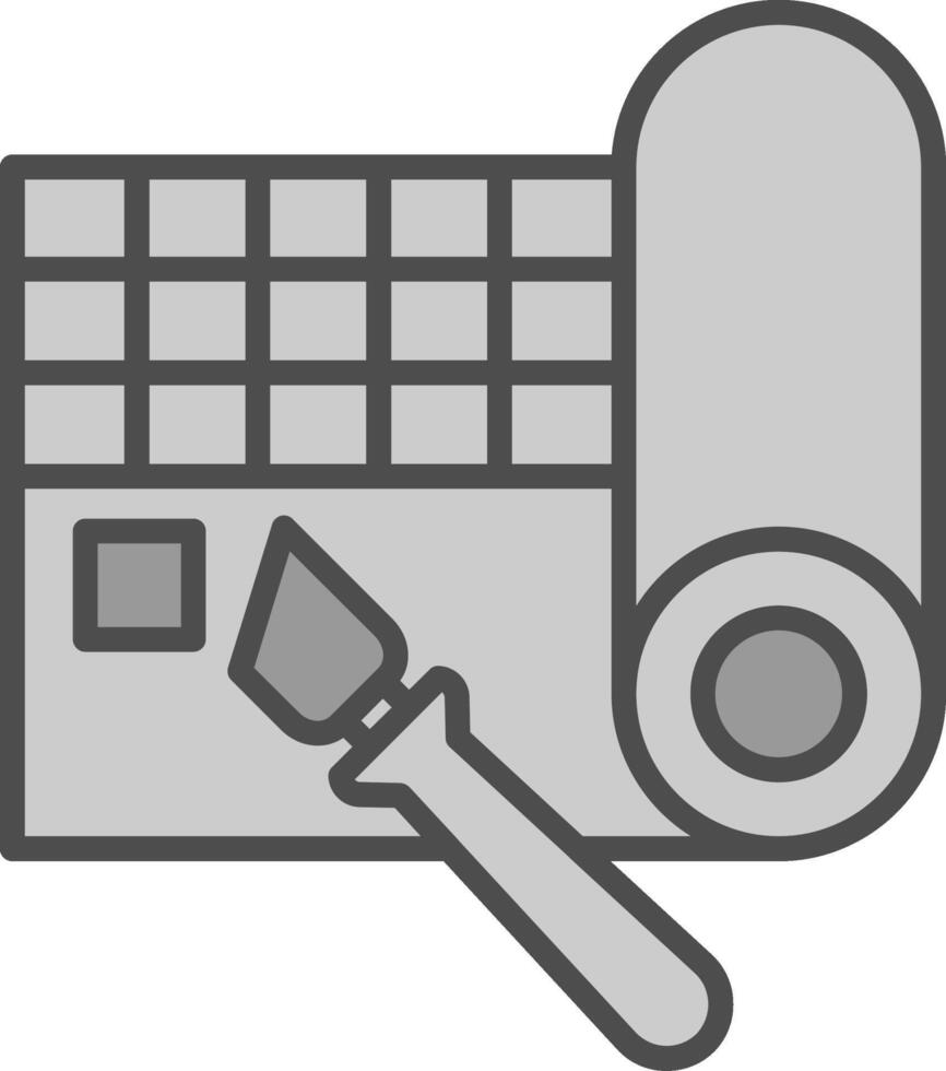 Cutting Mat Line Filled Greyscale Icon Design vector