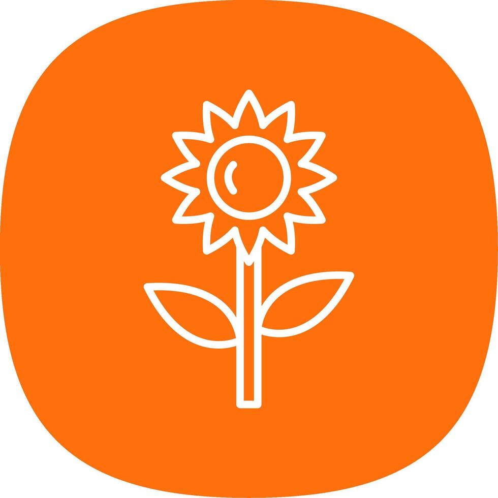 Sunflower Line Curve Icon Design vector