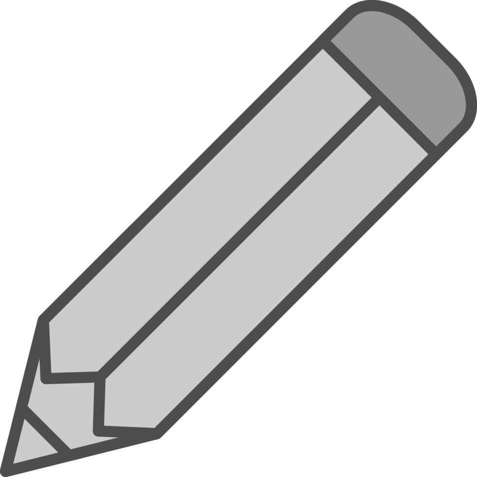 Pencil Line Filled Greyscale Icon Design vector