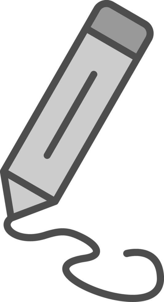 Pencil Line Filled Greyscale Icon Design vector