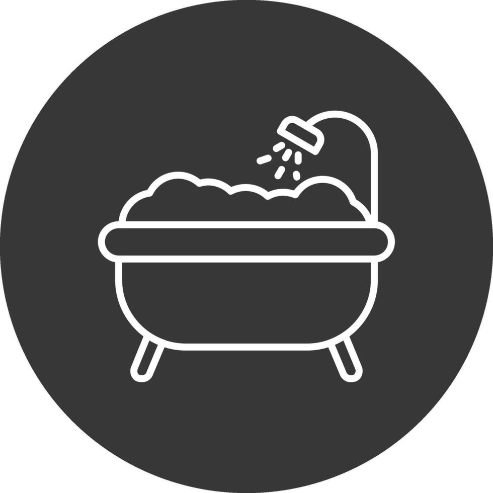 Bathtub Line Inverted Icon Design vector