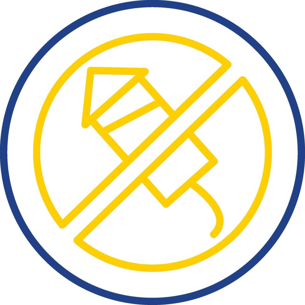 No Firework Line Two Colour Icon Design vector