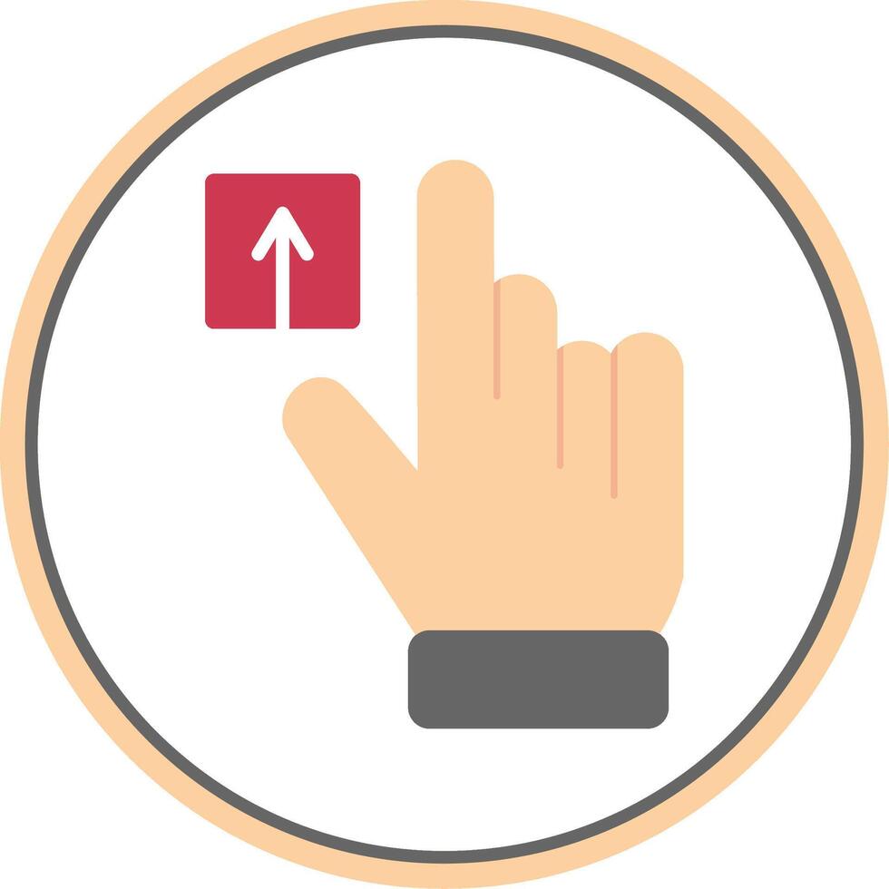 Hand Tap Flat Circle Icon vector