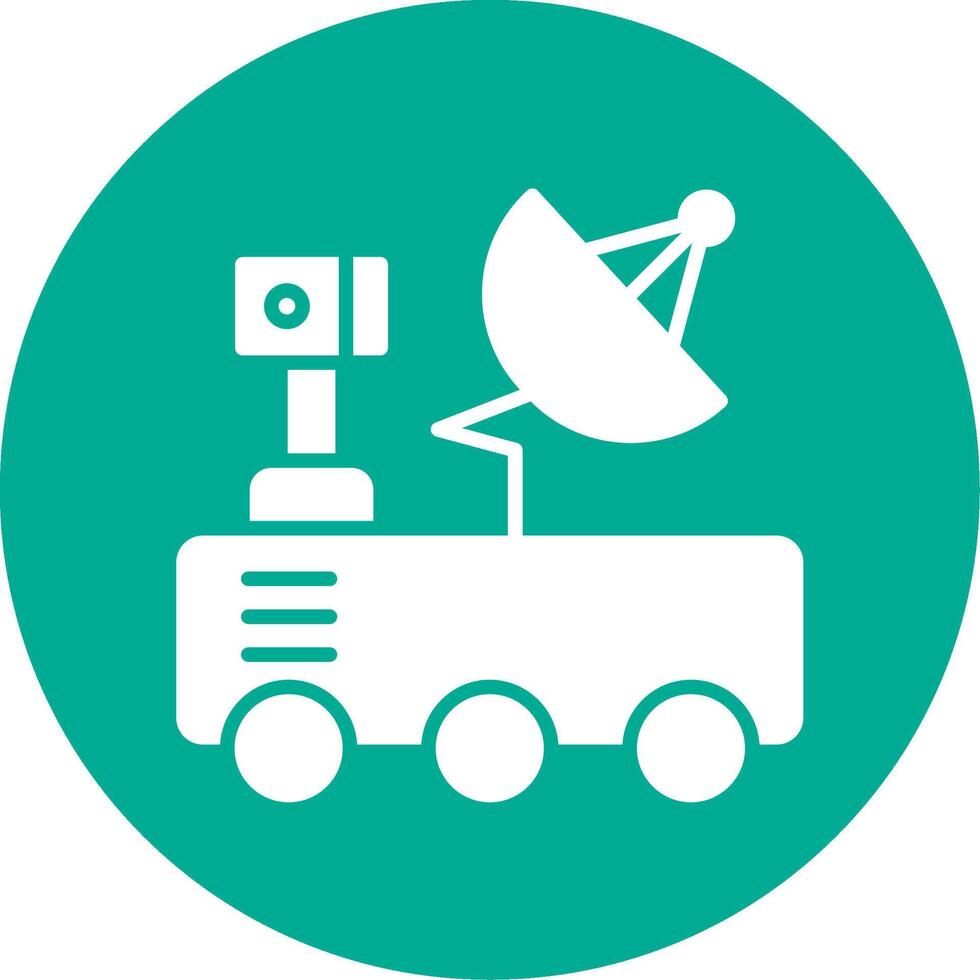 Mars Rover Multi Color Circle Icon vector