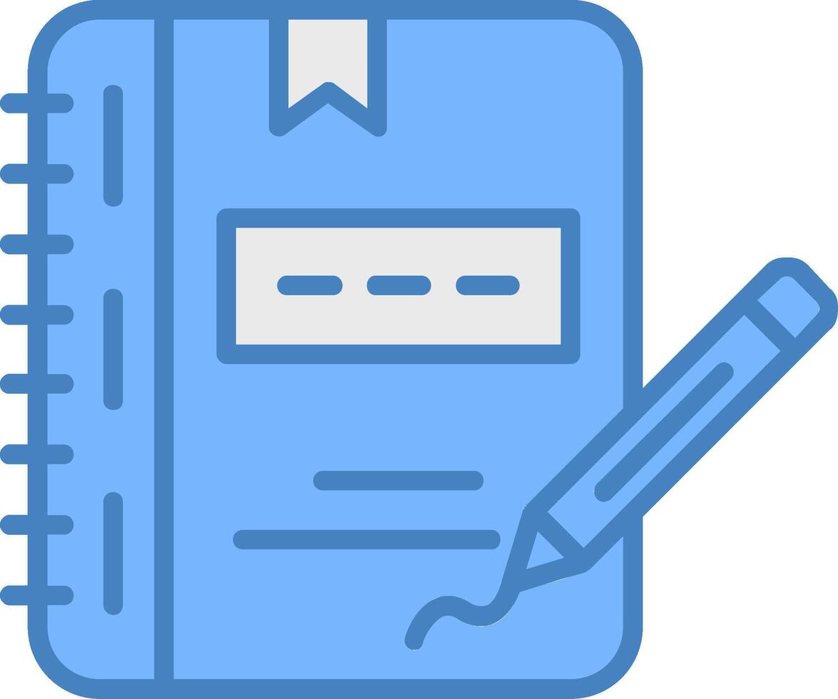 Notebook Line Filled Blue Icon vector