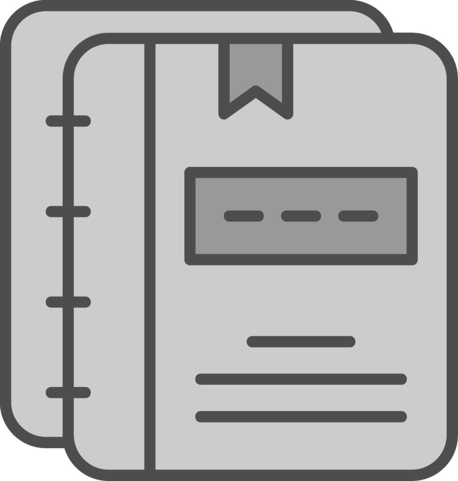 Notebooks Line Filled Greyscale Icon Design vector