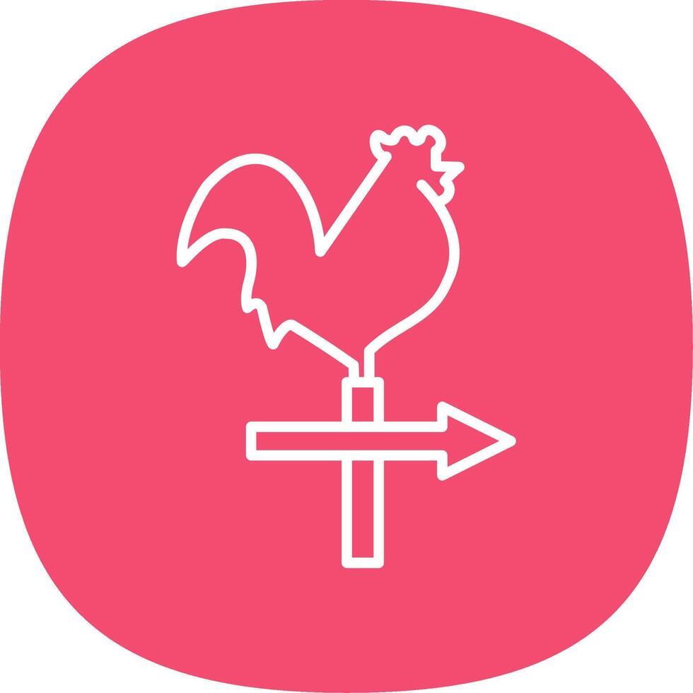 Weather Vane Line Curve Icon Design vector