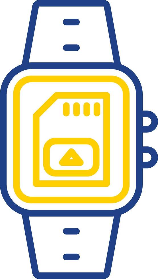 Sim Card Line Two Colour Icon Design vector