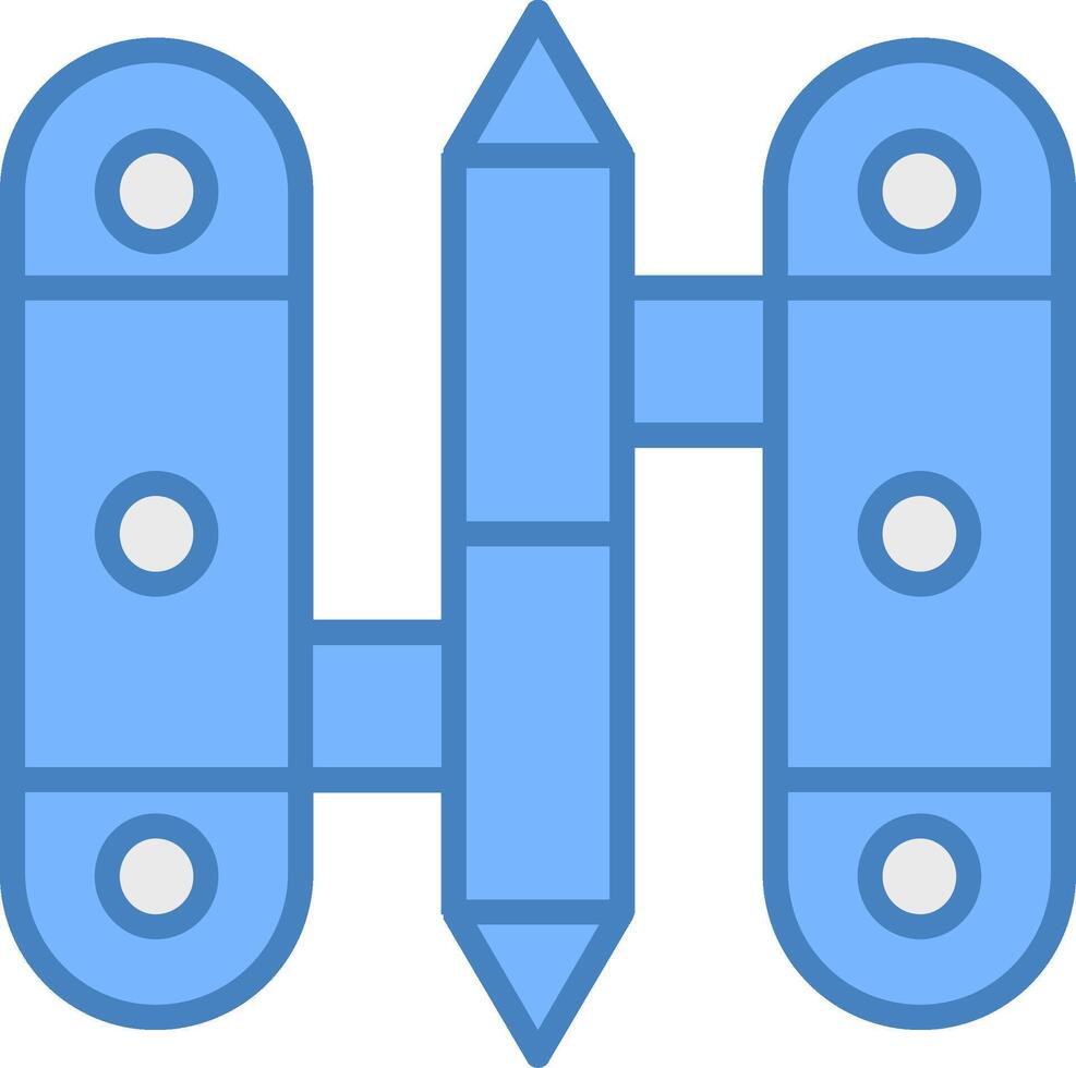 Hinge Line Filled Blue Icon vector