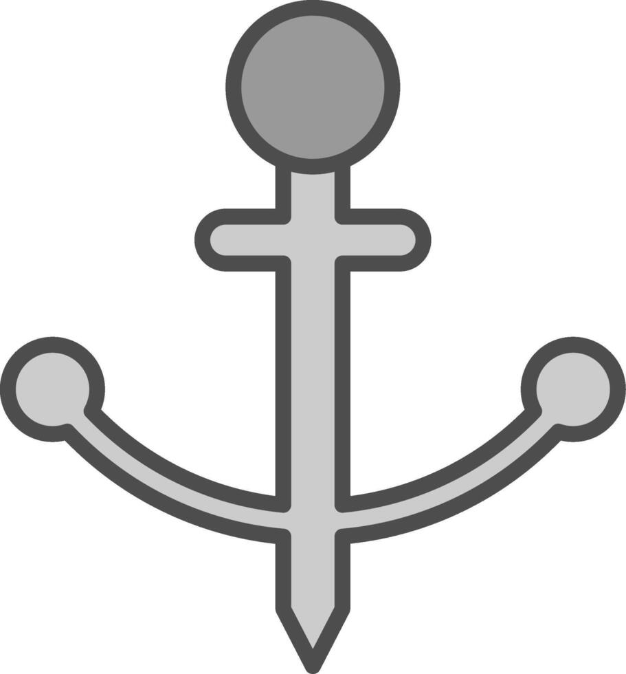 Anchor Line Filled Greyscale Icon Design vector