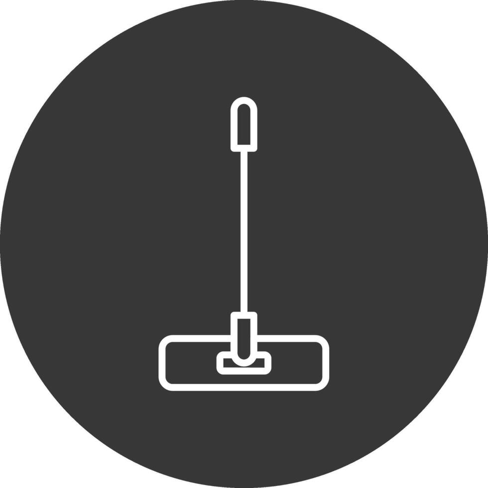 Mop Line Inverted Icon Design vector