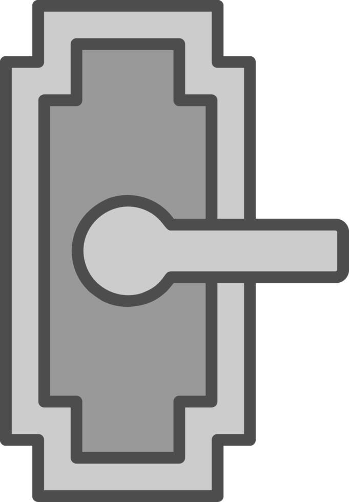 puerta encargarse de línea lleno escala de grises icono diseño vector