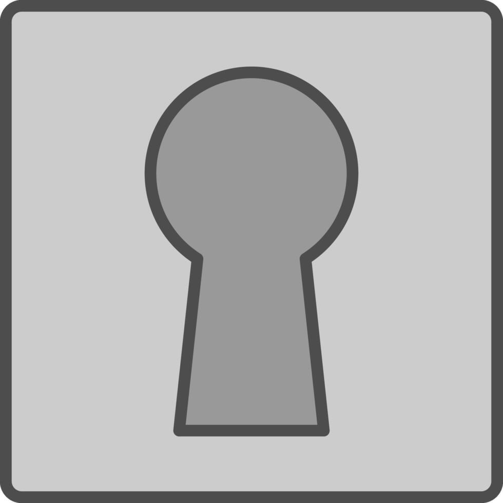 Keyhole Line Filled Greyscale Icon Design vector