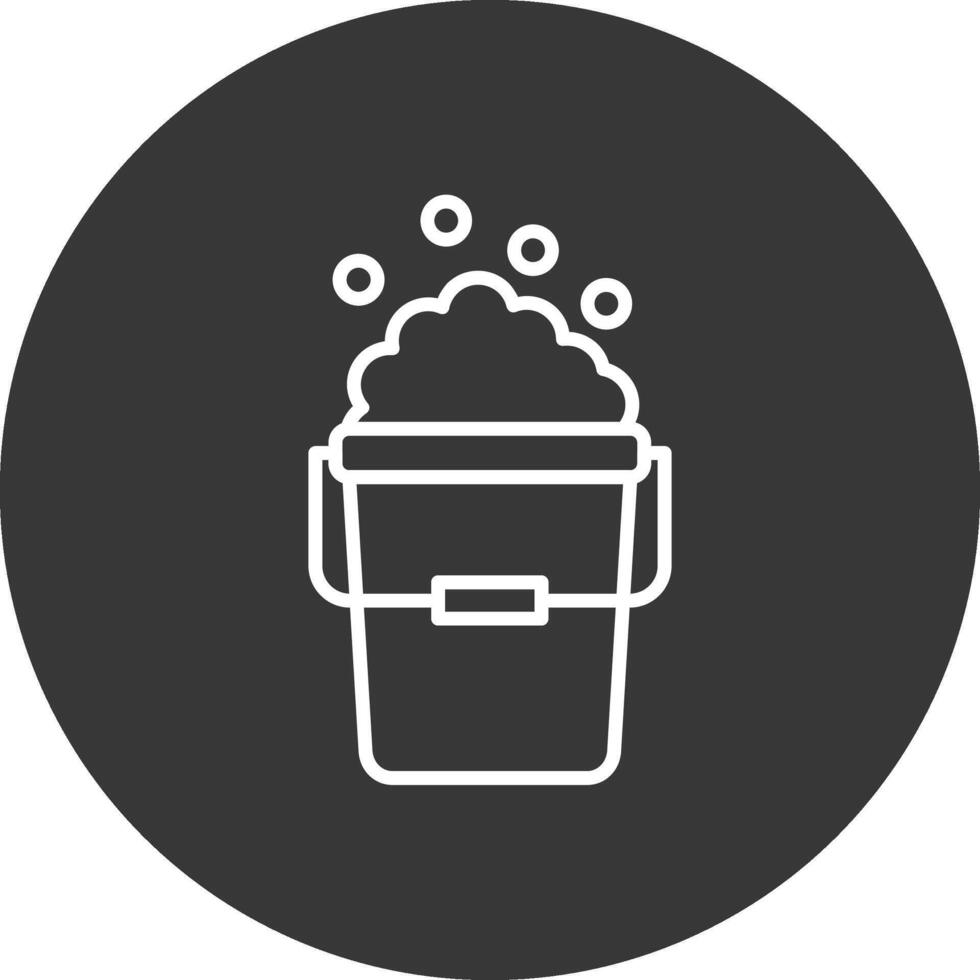 Bucket Line Inverted Icon Design vector