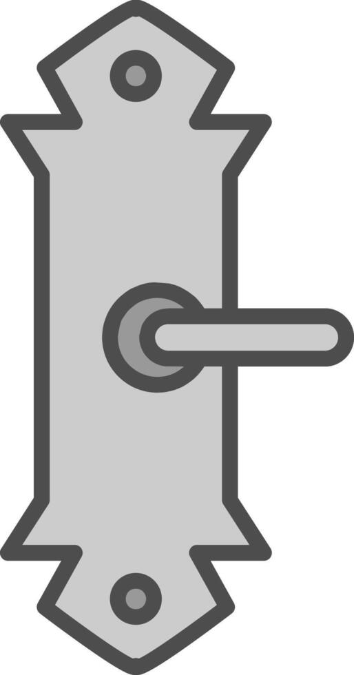 Door Handle Line Filled Greyscale Icon Design vector