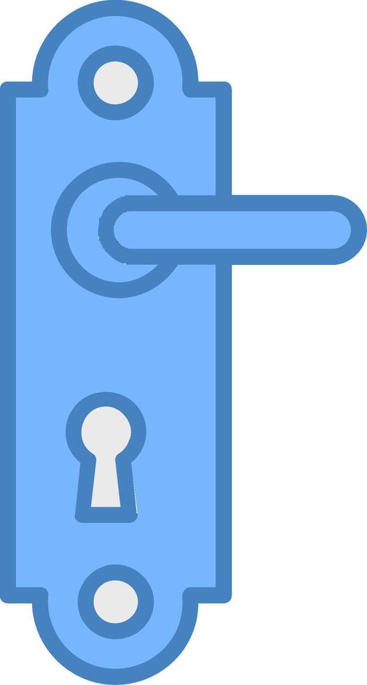 Door Handle Line Filled Blue Icon vector