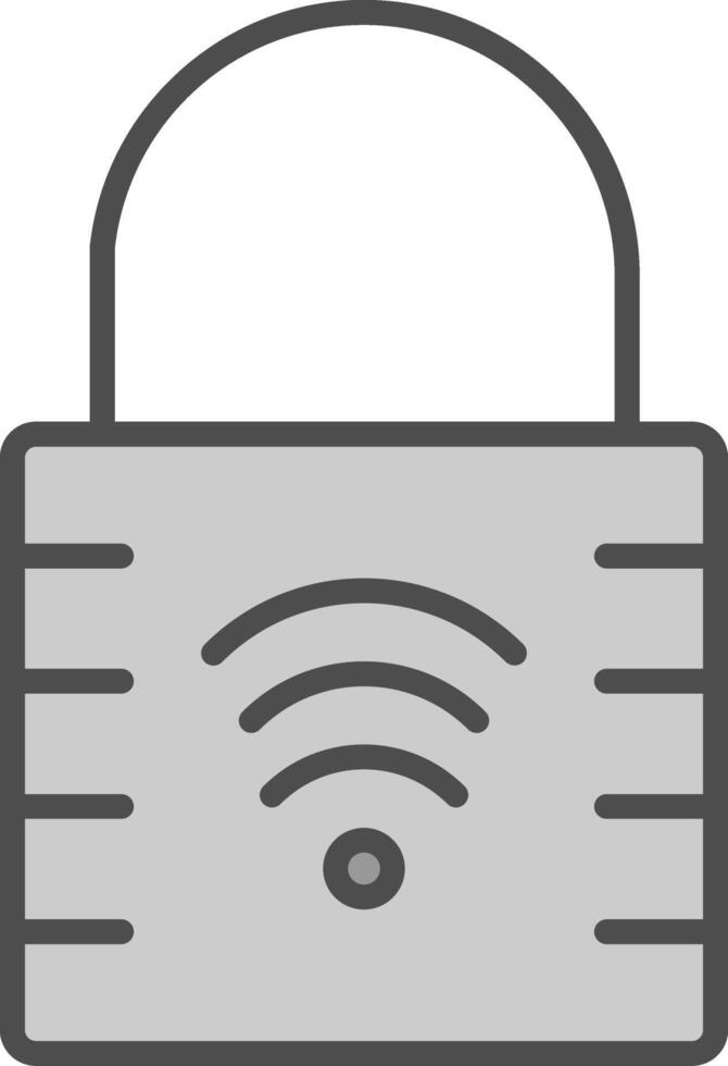 Padlock Line Filled Greyscale Icon Design vector