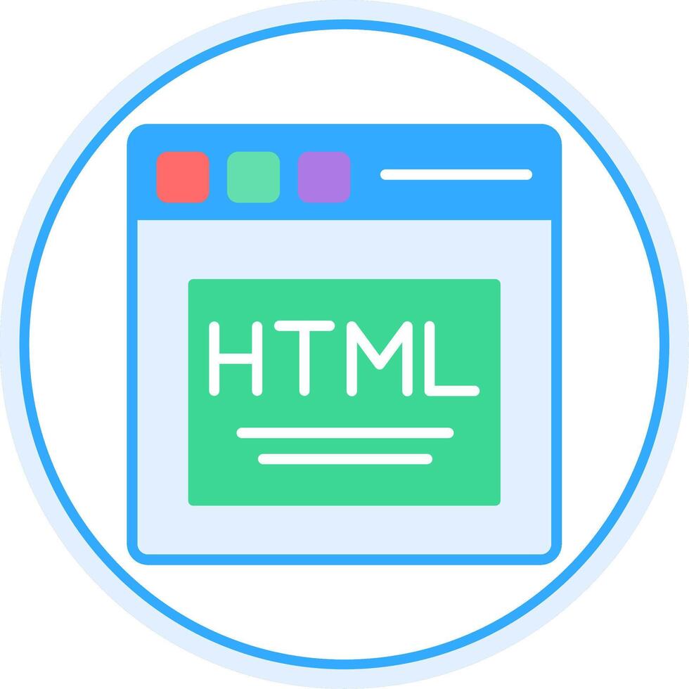 Html Flat Circle Icon vector