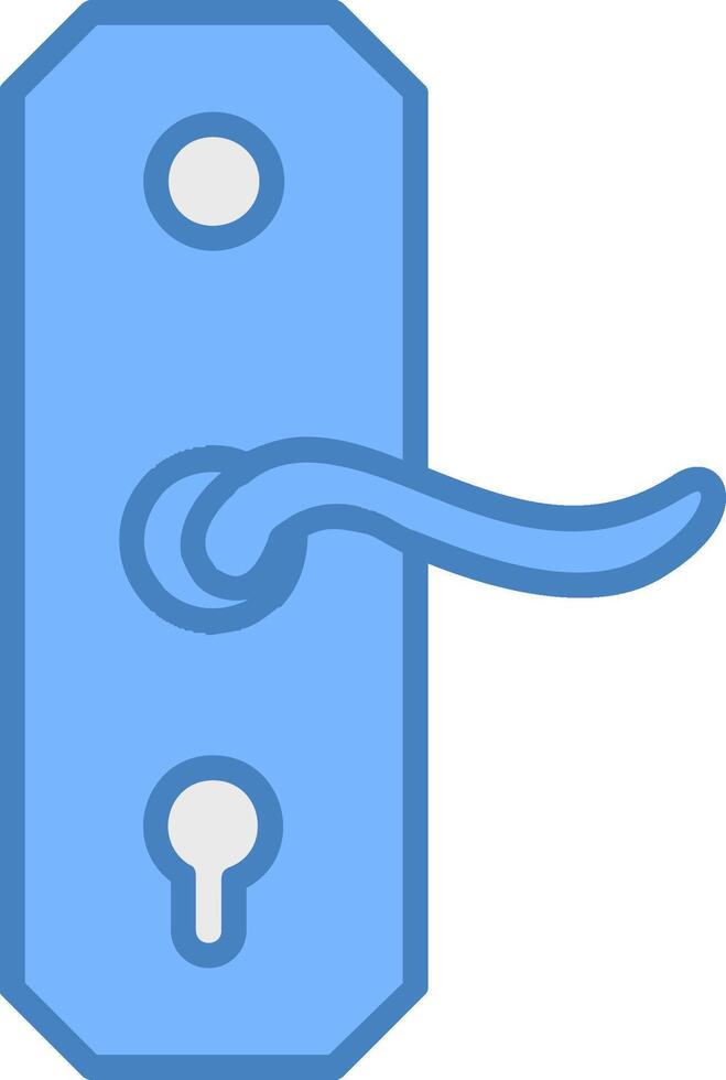 Door Handle Line Filled Blue Icon vector