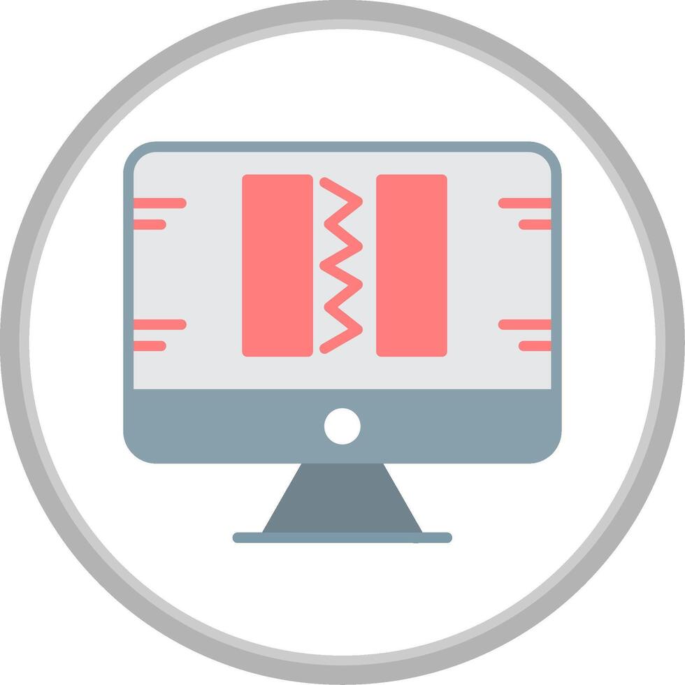 Broken Code Flat Circle Icon vector