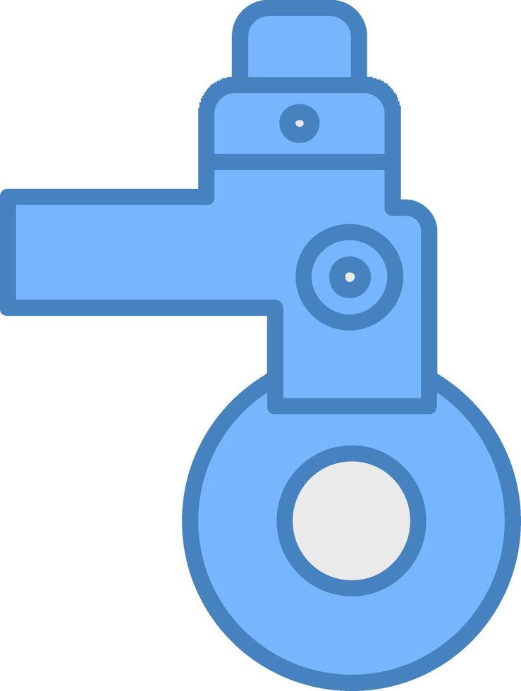 Caster Line Filled Blue Icon vector