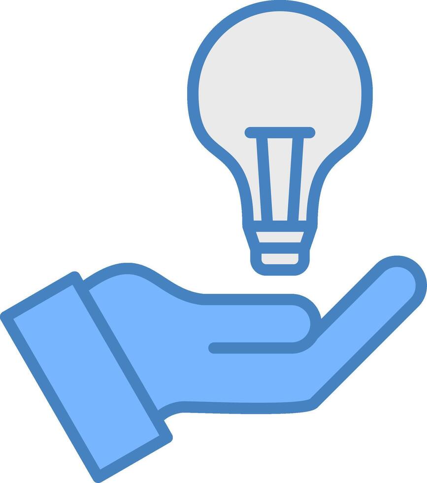 Bulb Line Filled Blue Icon vector