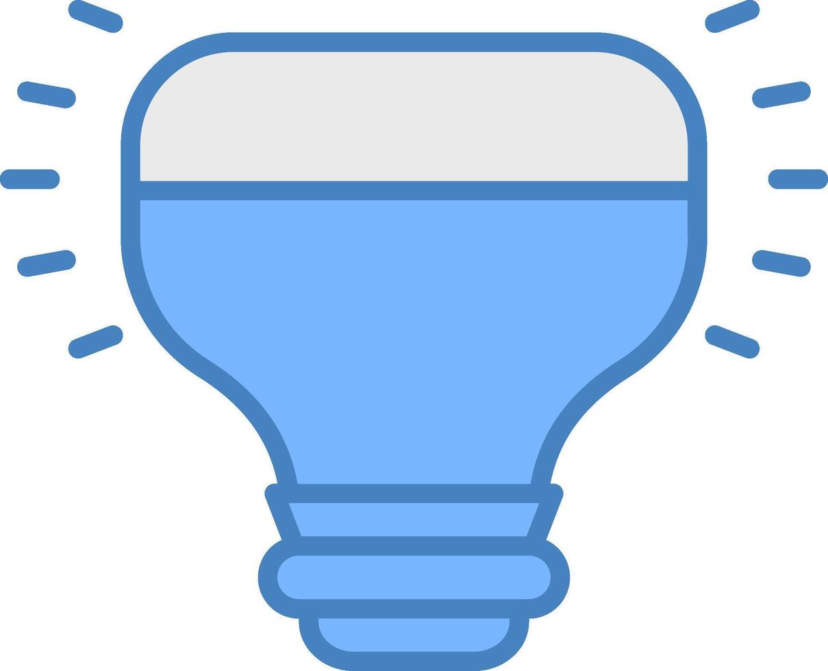 Light Bulb Line Filled Blue Icon vector